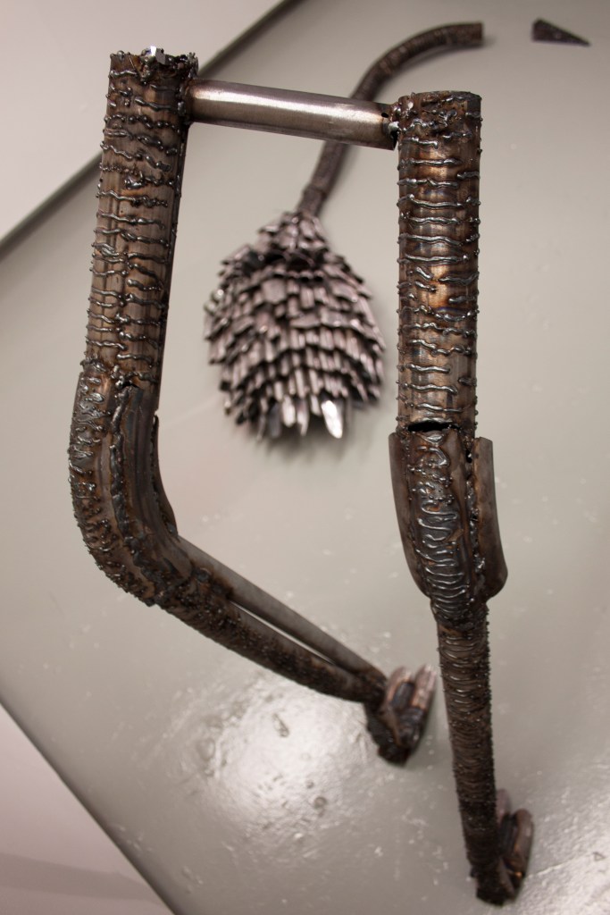 Ostrich Triptych / 2022 / steel, acrylics on canvas / Mina Stokke