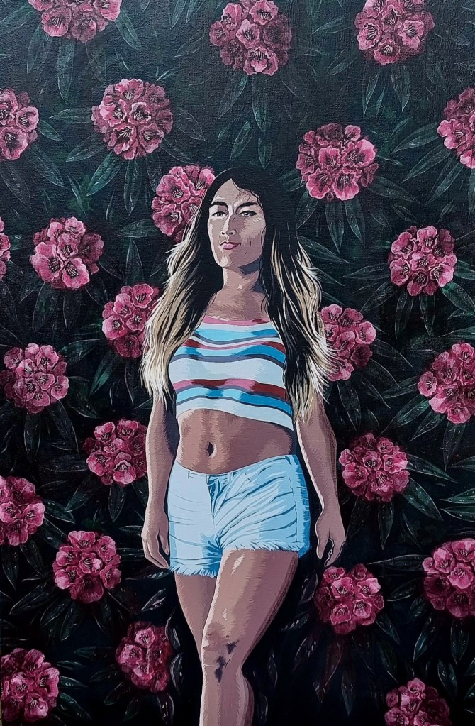 Rhododendron Runway / 2024 / acrylics on canvas / 180cm x 150cm / Mina Stokke