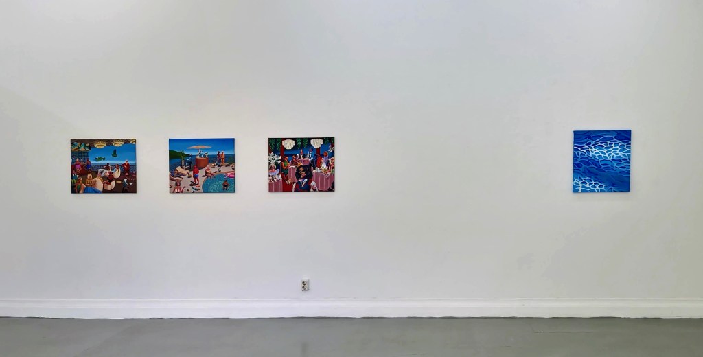 where the fu*k is my margarita installation view / 2025 / oil on canvas / Mina Stokke