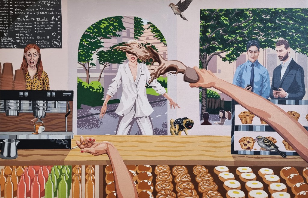 Decaf / 2023 / acrylic paint on canvas / 90 x 140 cm / Mina Stokke