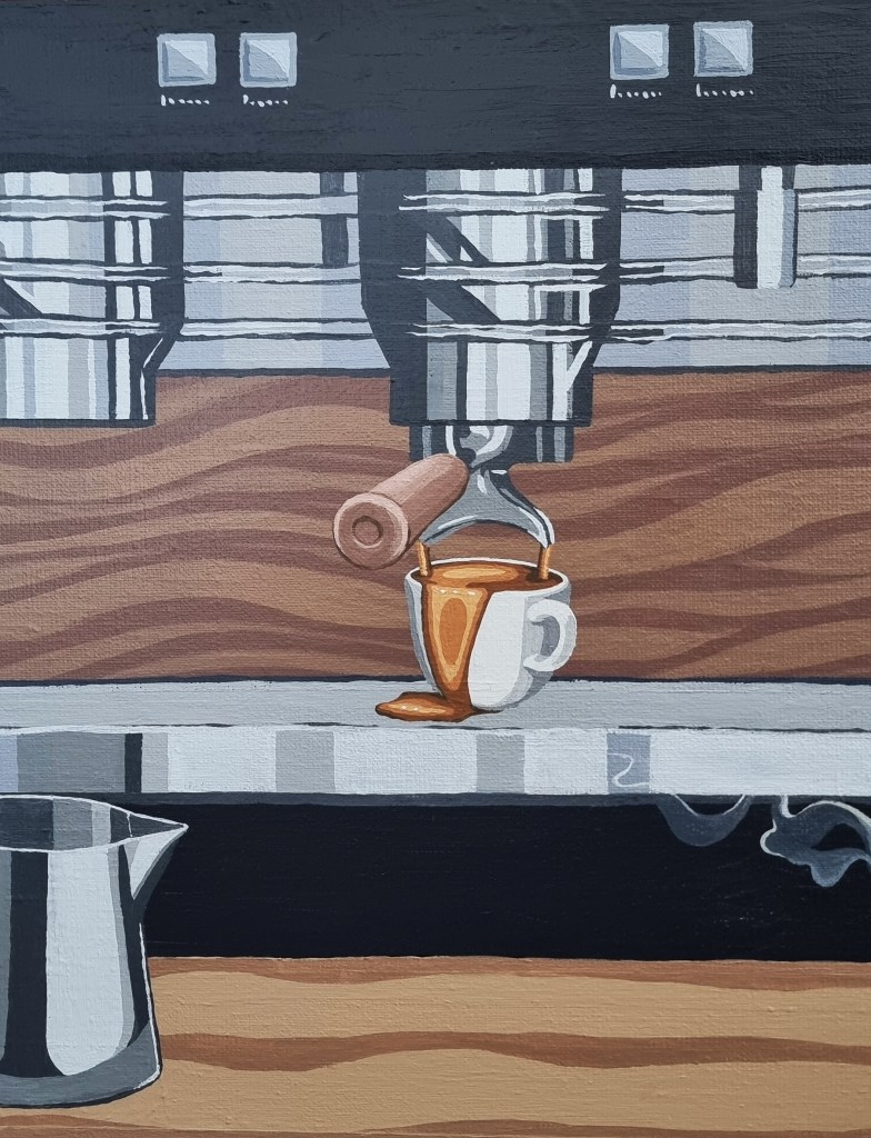 Decaf / 2023 / acrylic paint on canvas / 90 x 140 cm / Mina Stokke