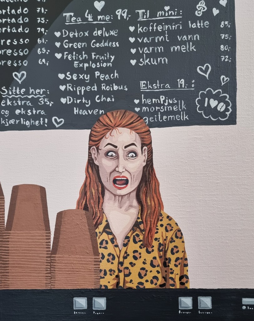 Decaf / 2023 / acrylic paint on canvas / 90 x 140 cm / Mina Stokke