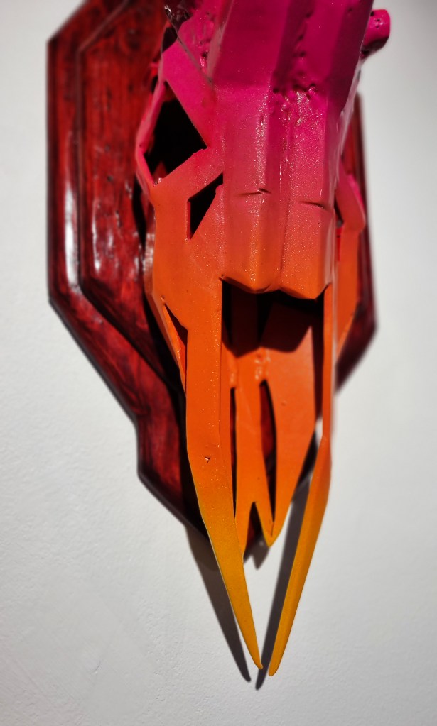 Elg i nedgang / 2024 / steel, spray paint, wood / Mina Stokke